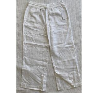 Athleta White Retreat Wide Leg Linen Pant NWT